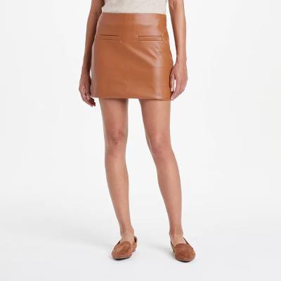 Women's Faux Leather Mini Skirt - A New Day™ | Target