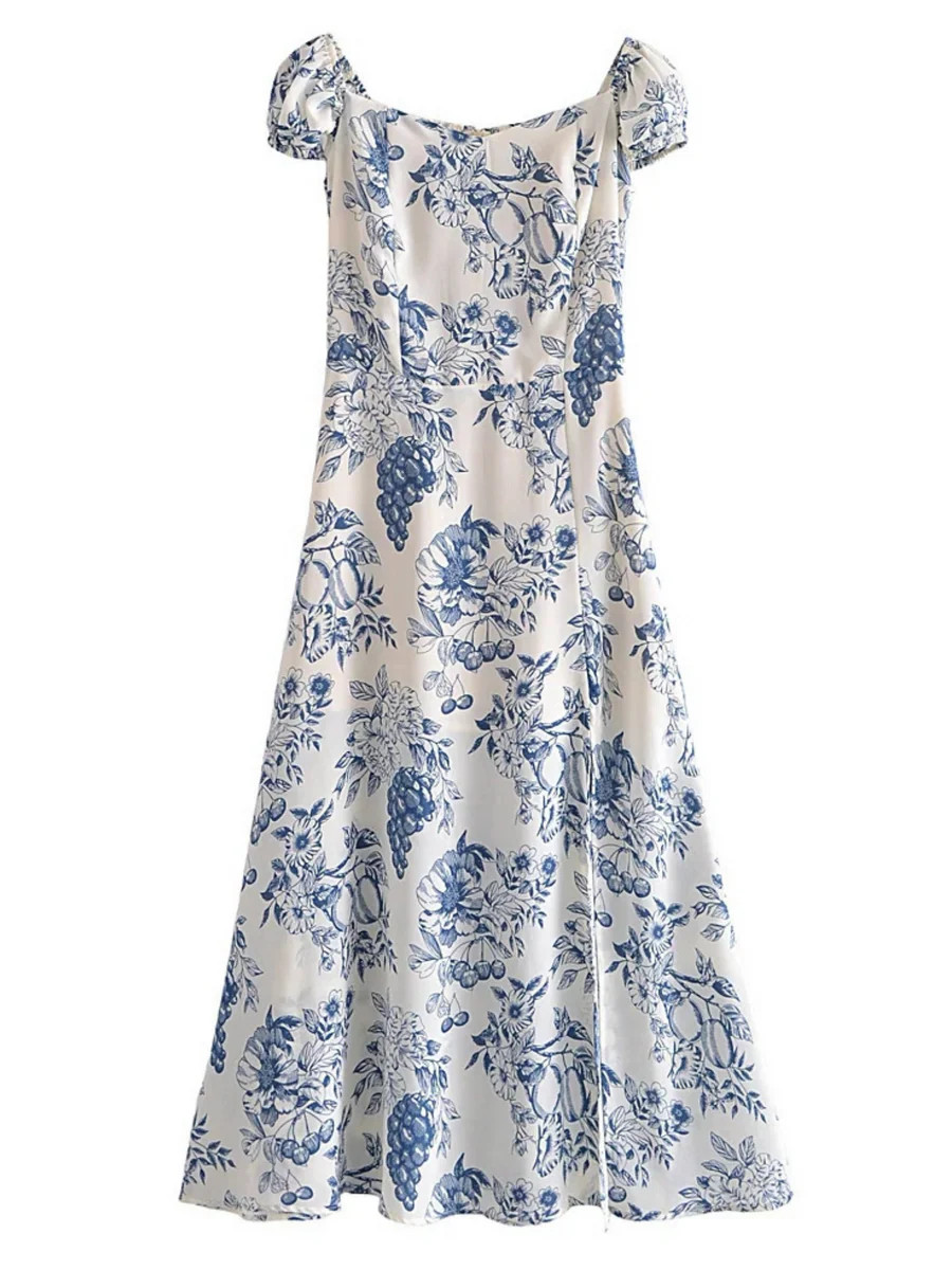 'Bonnie' Off The Shoulder Floral Printed Midi Dress | Goodnight Macaroon