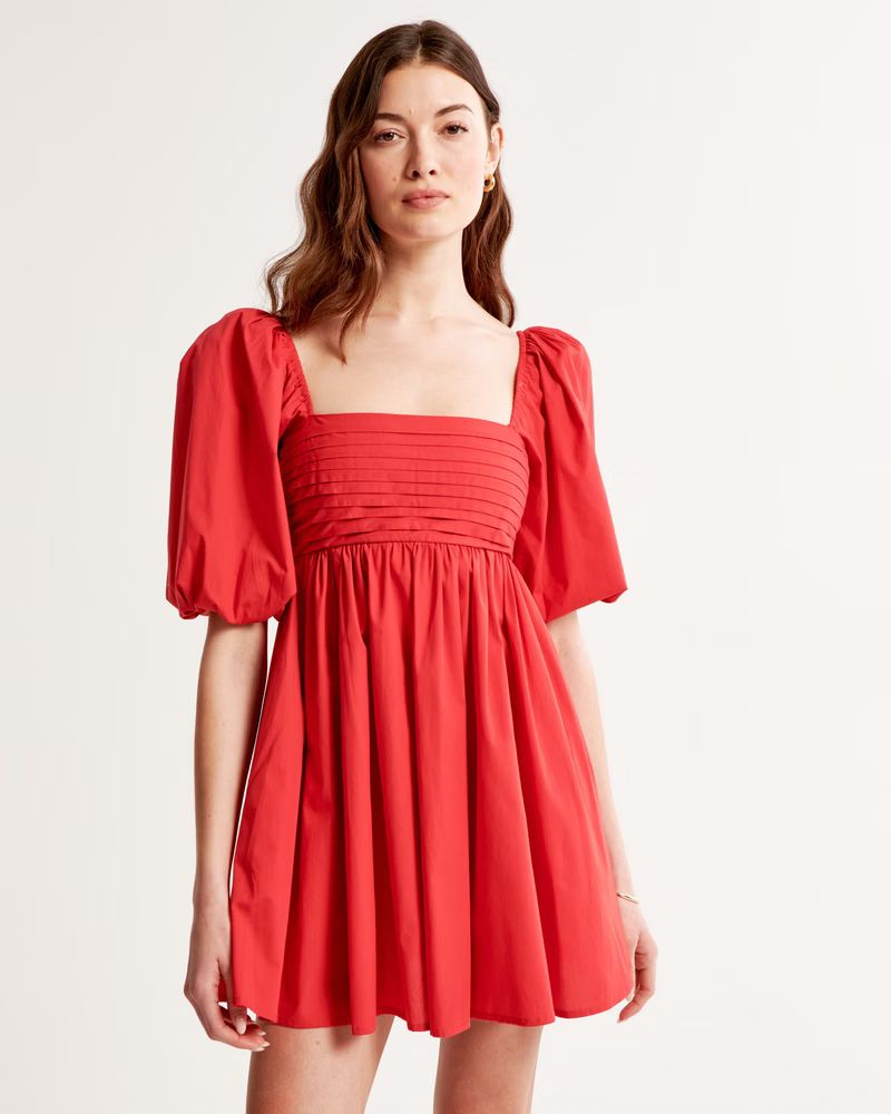Women's Emerson Poplin Puff Sleeve Mini Dress | Women's Dresses & Jumpsuits | Abercrombie.com | Abercrombie & Fitch (UK)