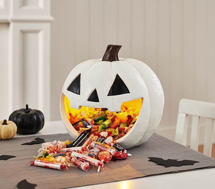 Light-Up Pumpkin Halloween Candy Bowl | Pottery Barn Kids