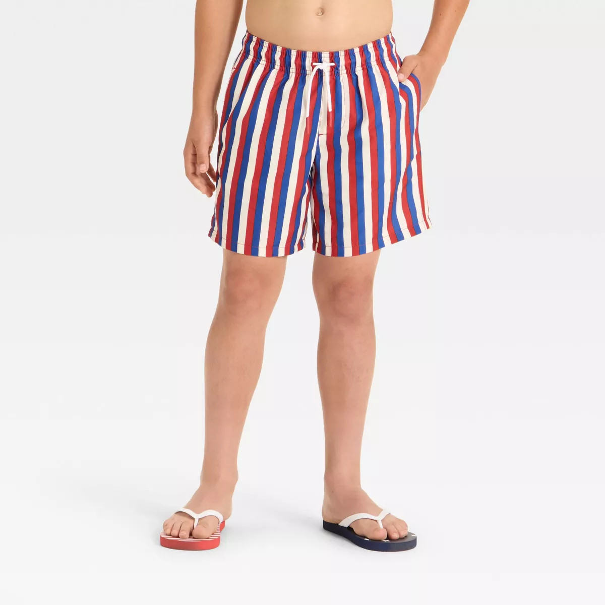 Boys' Multi Striped Trunks - Cat & Jack™ Red/Blue/White | Target
