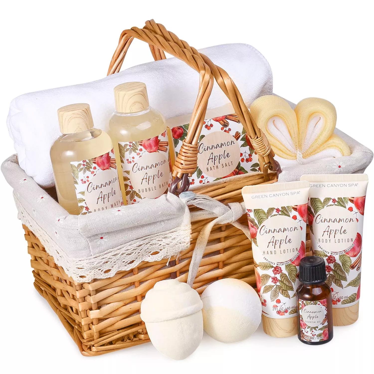 Spa Gifts Basket, Spa Luxetique Spa Gift Set for Women, 15pcs Luxury Self Care Basket Set Includes Bath Bombs, Essential Oil, Hand Cream, Bath Salt