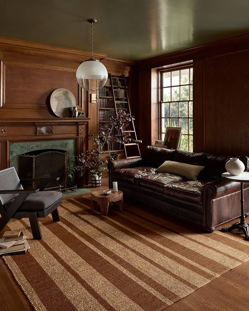 Loloi Leanne Ford Weatherstaff Collection WTS-04 Cinnamon/Natural 5'-0" x 7'-6" Area Rug Jute, St... | Amazon (US)