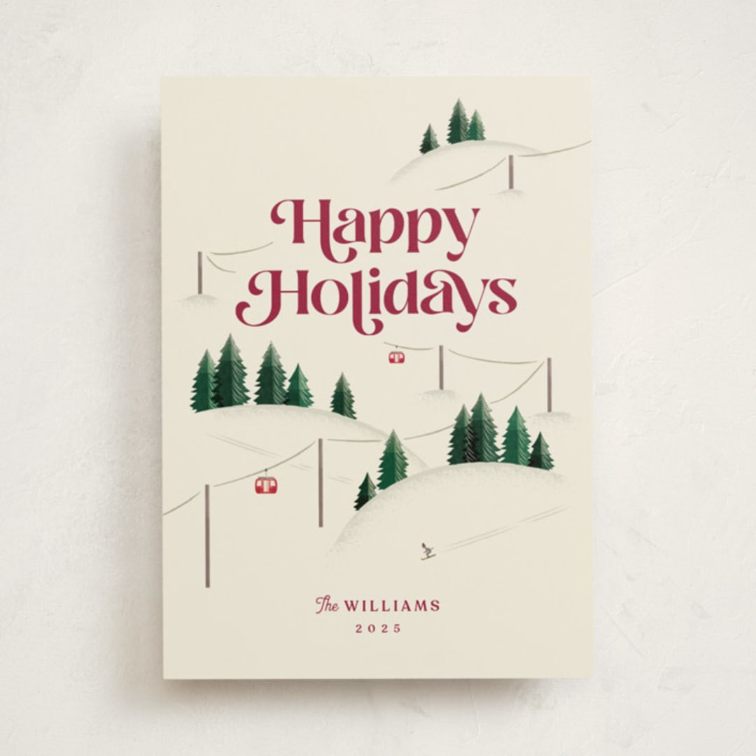 "Happy Hills" - Customizable Business Holiday Cards in Blue by Robert and Stella. | Minted