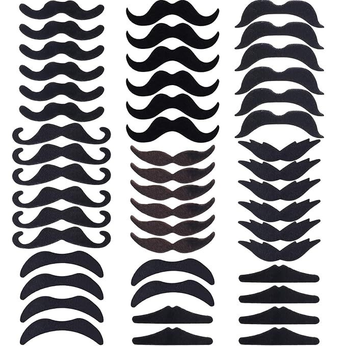48 Pieces Fake Mustaches, Self Adhesive Novelty Mustache Fiesta Party Supplies for St. Patrick's ... | Amazon (US)