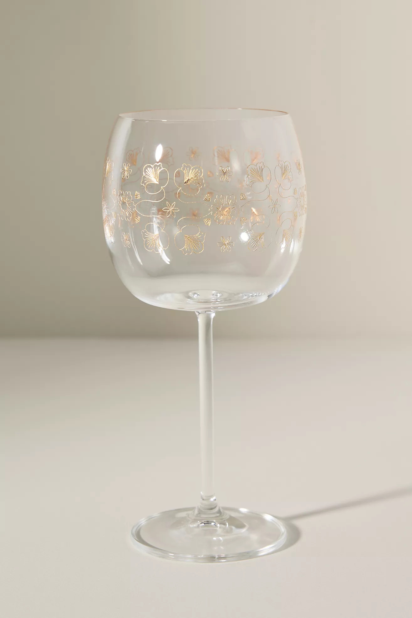 Flora 24k Gold Accent Wine Glasses, Set of 4 | Anthropologie (US)