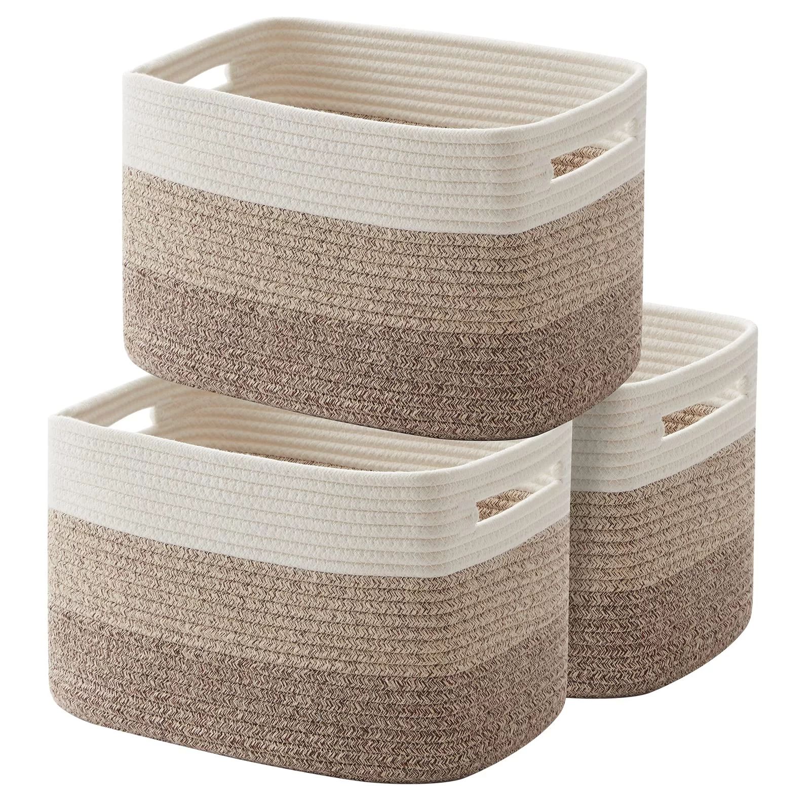 Cherishgard Storage Basket, Laundry Basket 3 Pieces, Woven Baskets for Storage for Toys,Towel | Walmart (US)