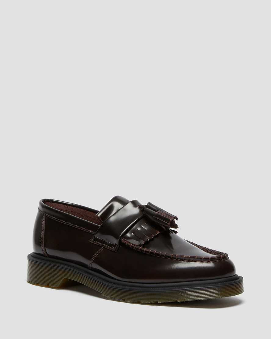 Dr. Martens Adrian Arcadia Leather Tassel Loafers in Red, Size: 11 | Dr Martens (UK)