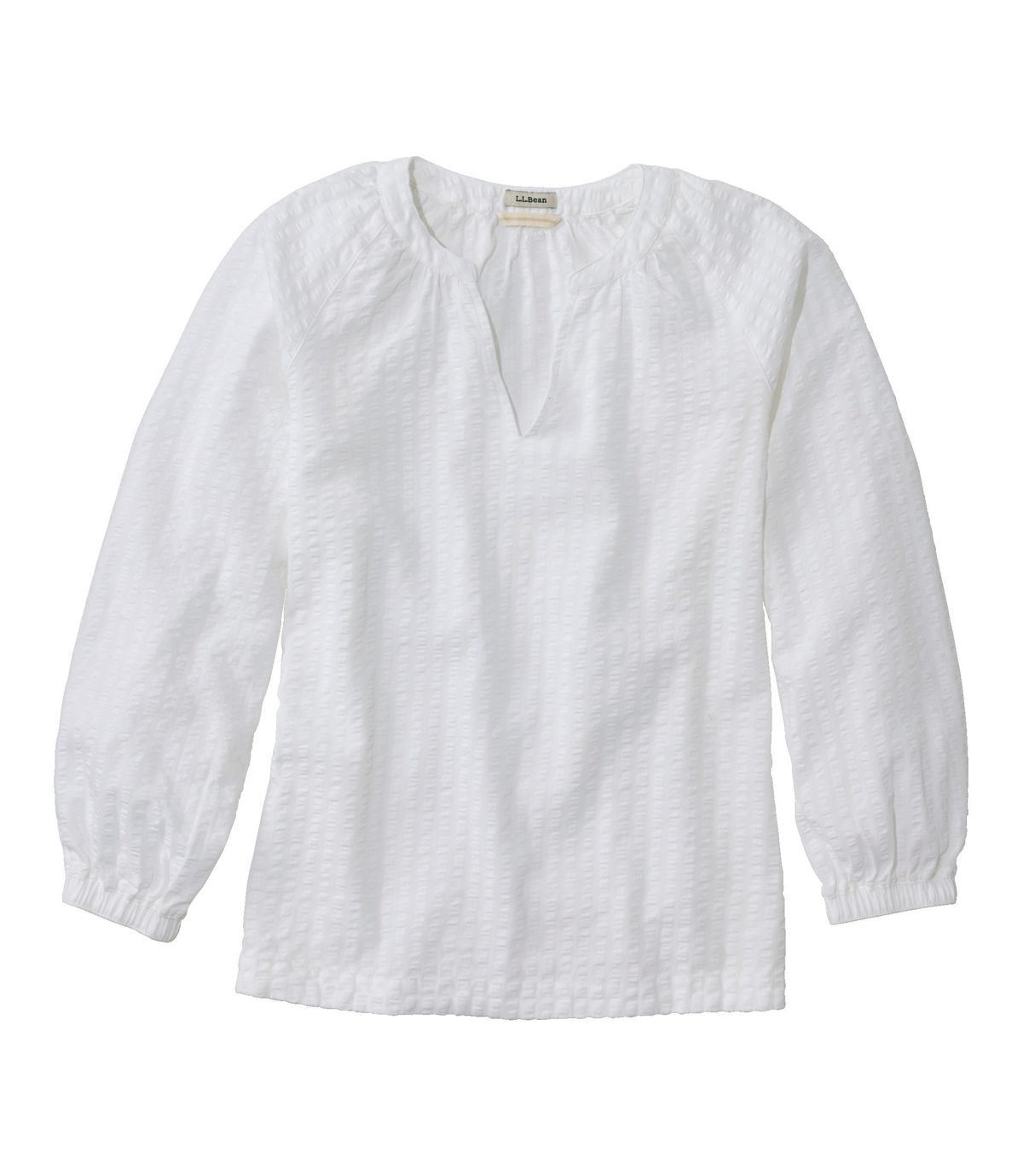 Women's Bean's Seacoast Seersucker Splitneck Shirt | L.L. Bean