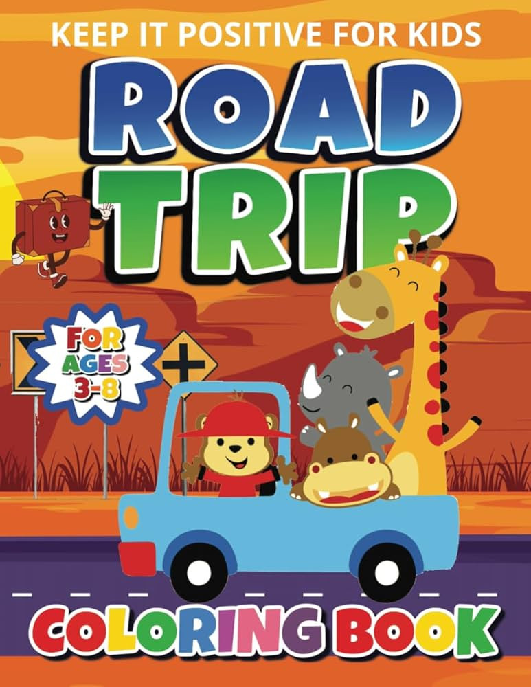 Road Trip Coloring Book: EASY & FUN for Kids Ages 3-8 Who Love Traveling, Cars and the Road | Amazon (US)