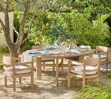 Woodside Round Extending Outdoor Dining Table (54"-74") | Pottery Barn (US)