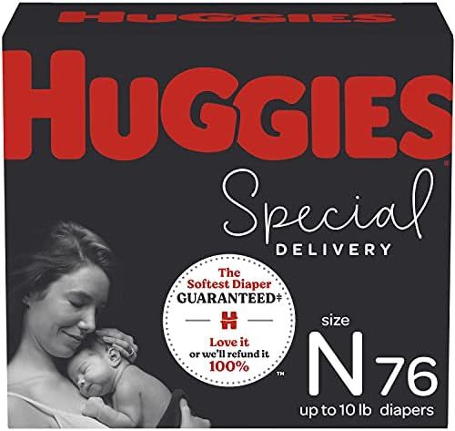 Hypoallergenic Newborn Baby Diapers, 76 Ct, Huggies Special Delivery, Softest Diaper, Safe for Sensi | Amazon (US)