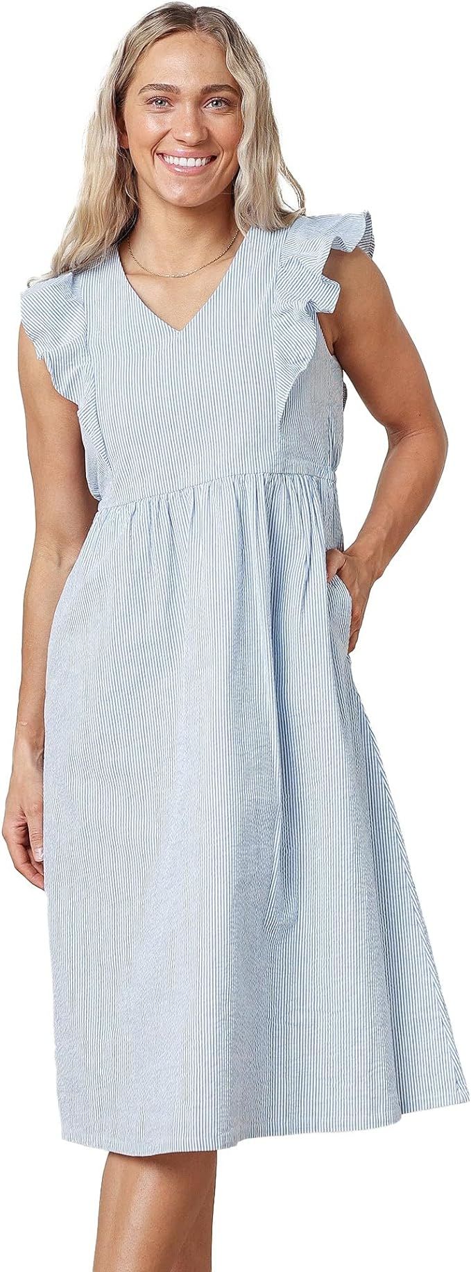 Hope & Henry Women's Sleeveless A-Line Dress with Waist Sash | Amazon (US)