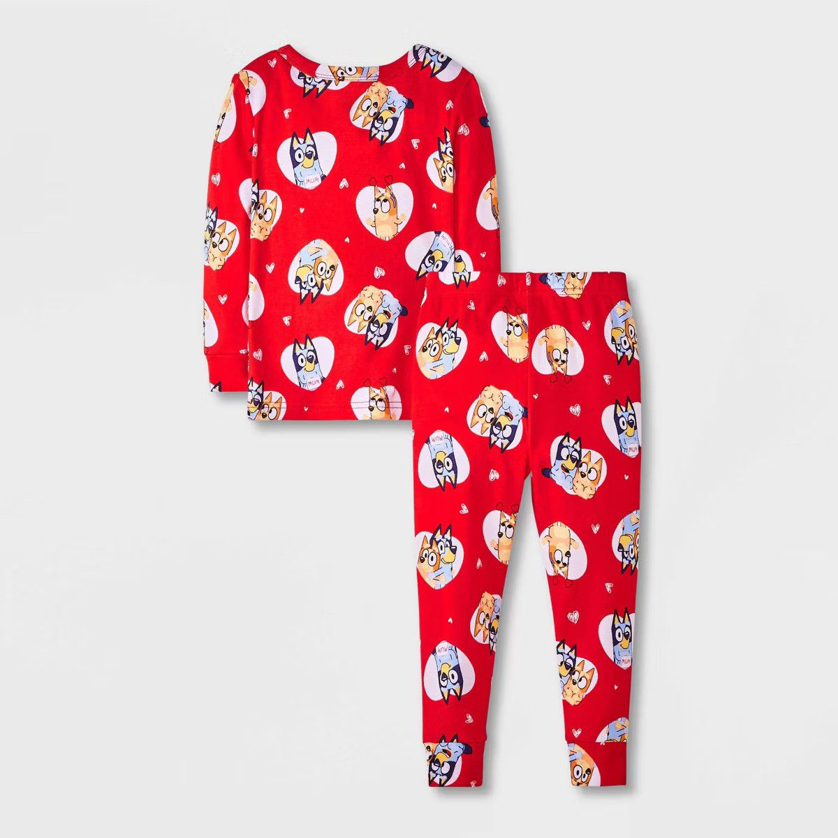 Toddler 2pc Snug Fit Cotton Bluey Valentines Pajama Set - Red | Target