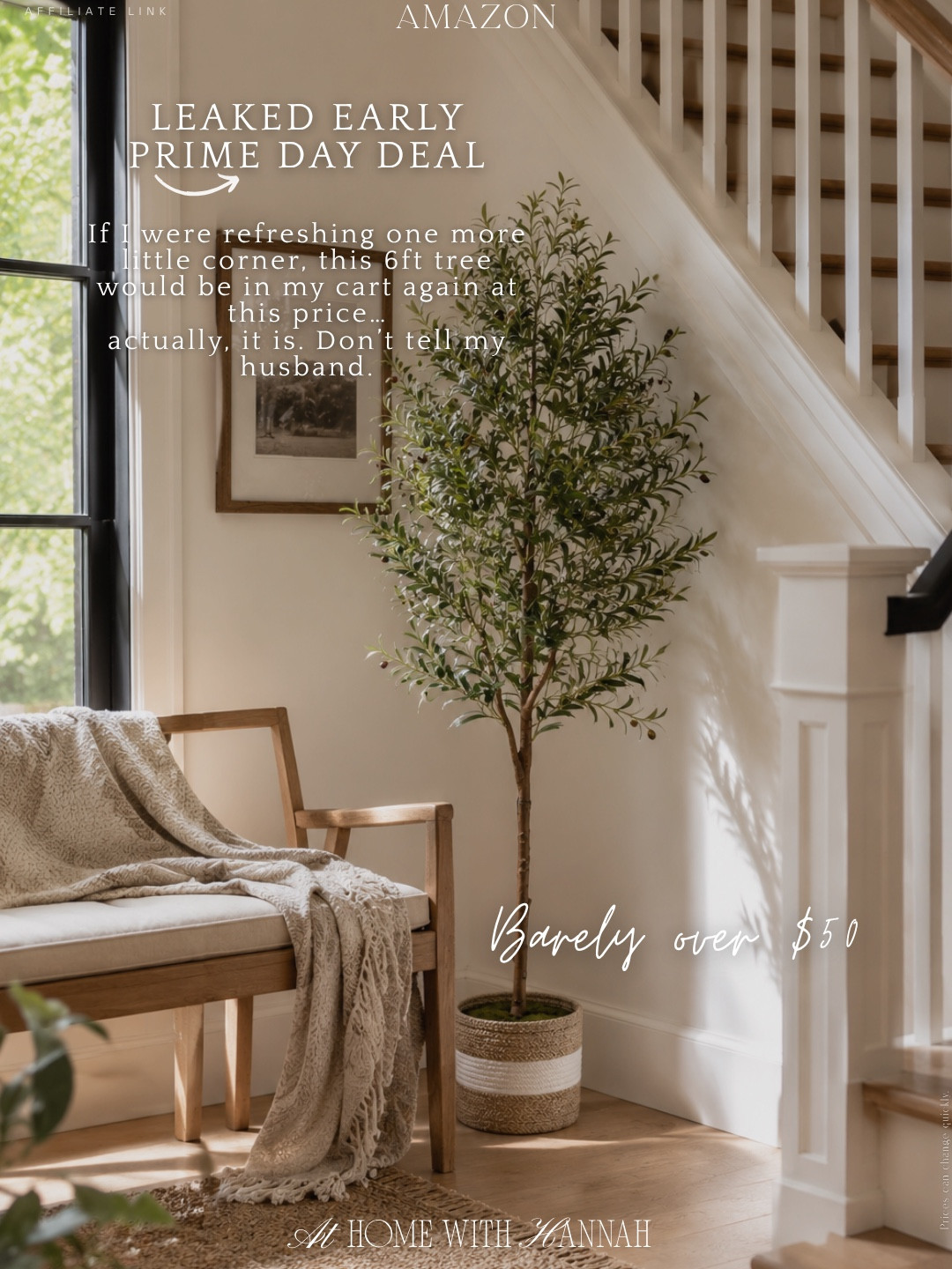 Early Prime Day deal • faux olive tree • Amazon home decor

This 6ft faux olive tree is barely over $50, and if I were refreshing one more little corner, this would be in my cart again at this price… actually, it is. Don’t tell my husband 🤍

It adds that soft greenery, height, and collected look to a room without having to fully redecorate. Perfect for an entryway, living room corner, bedroom, staircase landing, office, dining room, or any empty spot that needs a little life.

If you’re shopping for: faux olive tree, early Prime Day deal, Amazon home decor, artificial olive tree, 6ft faux tree, neutral home decor, entryway decor, living room corner decor, staircase landing decor, faux greenery.

I love pieces like this because they make a space feel finished so quickly. Add it to a woven basket or planter, tuck it near a chair or console table, and it instantly makes the whole corner feel warmer and more intentional.

Such a good Amazon home find while it’s marked down.

Everything is linked here 🤍

#PrimeDayDeals
#FauxOliveTree
#AmazonHome
#HomeDecor
#FauxGreenery
#NeutralHome

#LTKHome #LTKSaleAlert
