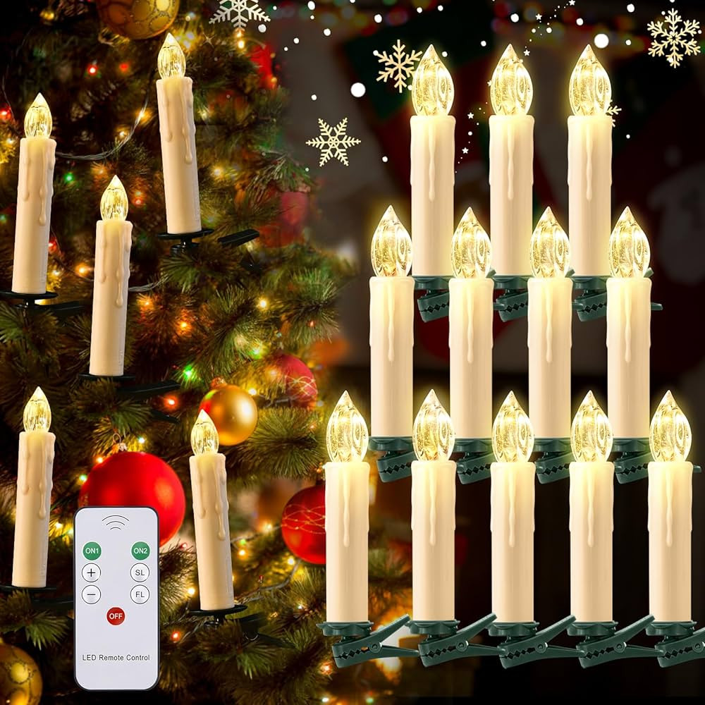 JOSU Flameless Candles Christmas Decor, 12PCS Led Flickering Lights Battery Operated with Remote,... | Amazon (US)