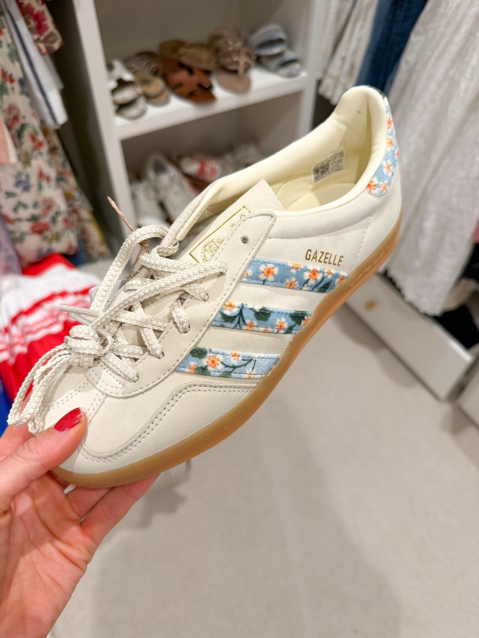 Cream and floral adidas - size down 1/2 size 

#LTKShoeCrush