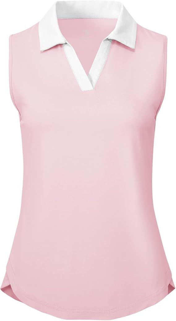 BGOWATU Women's Sleeveless Golf Polo Shirts Collared V Neck Tennis Tank Tops UPF 50+ Quick Dry Li... | Amazon (US)