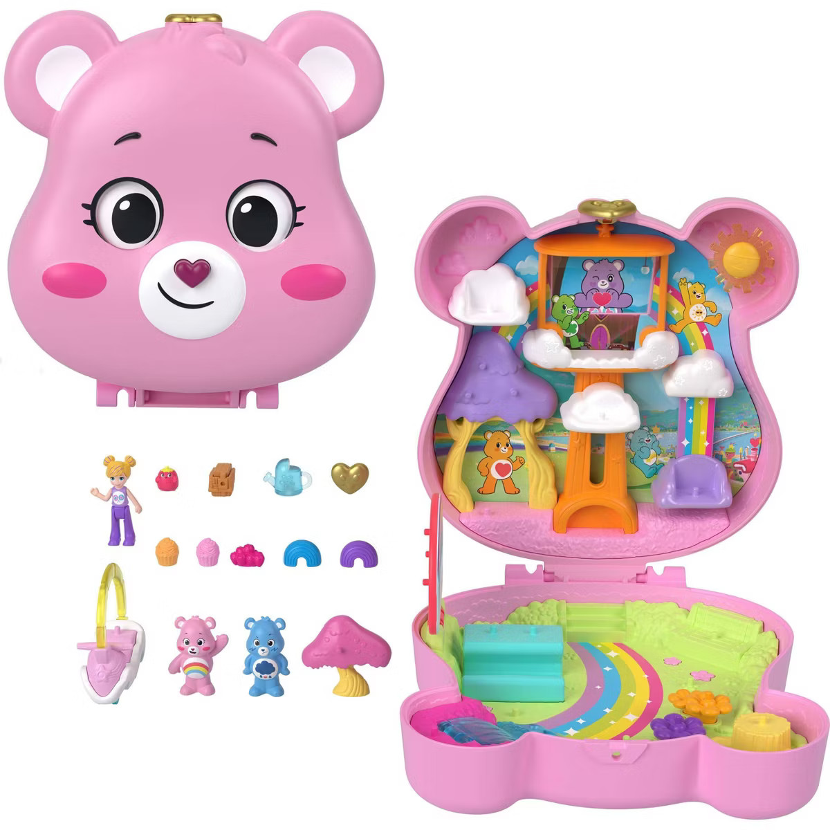 Polly Pocket Care Bears Dolls and Playset with Toy Car and Themed Accessories, Compact Travel Toy | Target