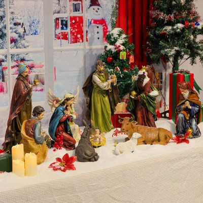 Classic Nativity Scene Indoor Christmas Nativity Set Of 12 Pieces - Religious Decorations Collection, Gifts For All Holiday Home Decor Items | Wayfair North America