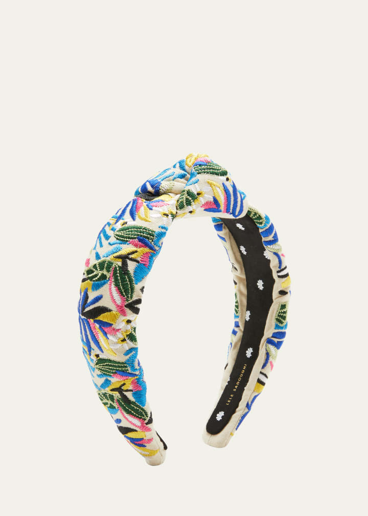 Lele Sadoughi Knotted Rainforest Embroidered Headband | Bergdorf Goodman