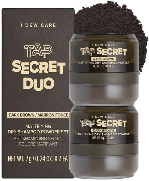I DEW CARE Tap Secret Mattifying Dry Shampoo Powder - Dark Brown Duo Set | Amazon (US)
