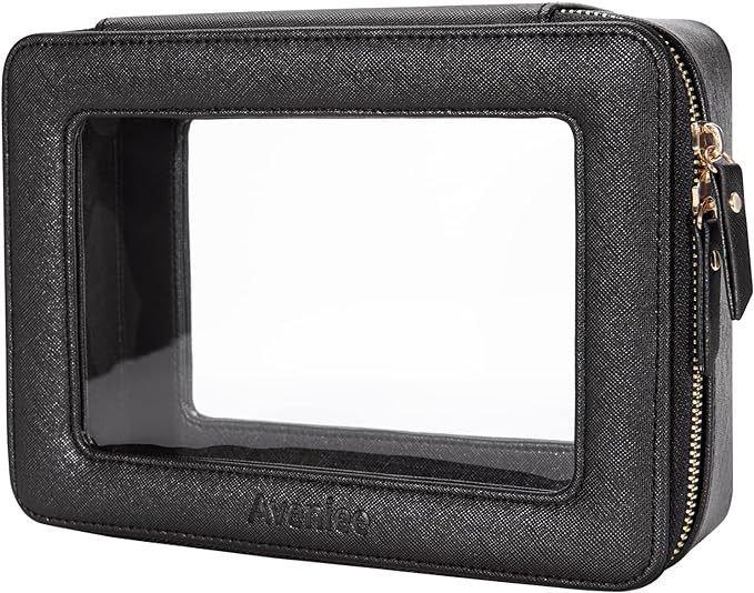 Clear Makeup Bag Organizer, Portable Travel Toiletry Cosmetic Bag Case for Women, Heavy Duty Make... | Amazon (US)