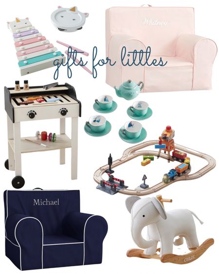 Gifts for babies and toddlers on sale today! Chair, anywhere chair, personalized, wood toys, tea set, train. 

#LTKsalealert #LTKHoliday #LTKkids