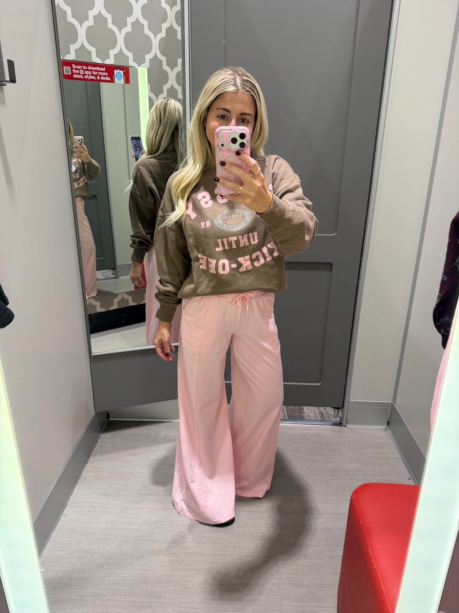 New @Target outfit
Football sweater small
Wide leg pants xs
Birks tts