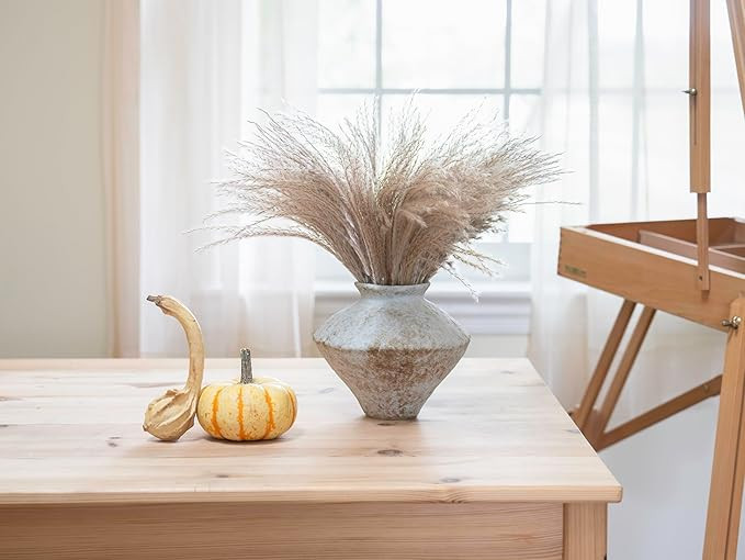 Handmade Rustic White Ceramic Vase Decorative Flower Vase, Textured Pottery Vase for Centerpieces... | Amazon (US)