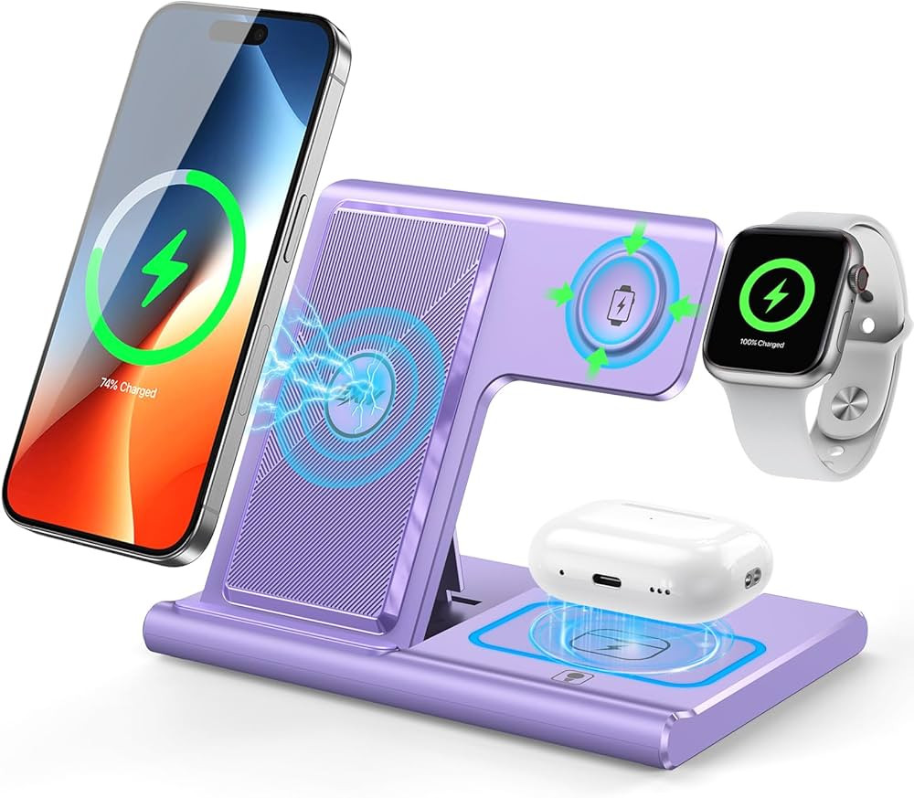 EXW Wireless Charger, 3 in 1 Charging Station for Apple Devices, Fast Wireless Charger Stand for ... | Amazon (US)