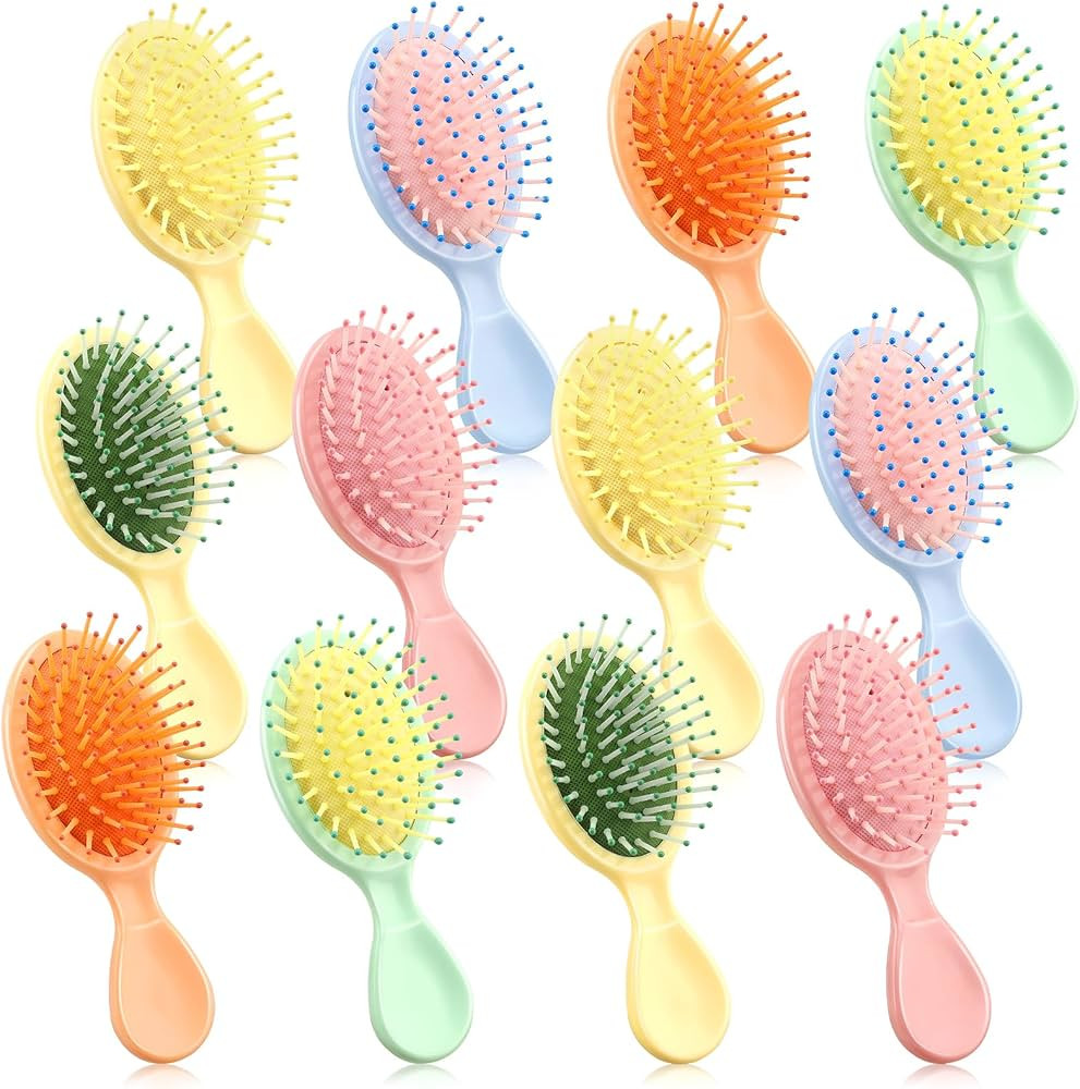 12pcs Mini Wet Hair Brush for Women Teen Girls Toddler Wet Dry Hair, Travel Hairbrush, Valentines... | Amazon (US)