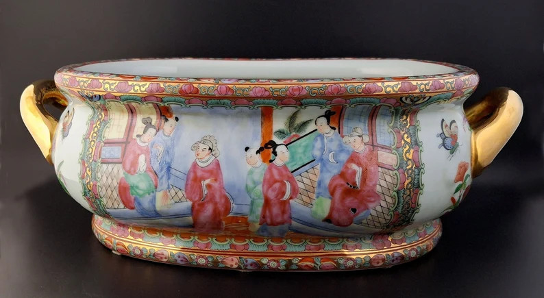 Chinese porcelain gilt handled bowl | Etsy (Global)