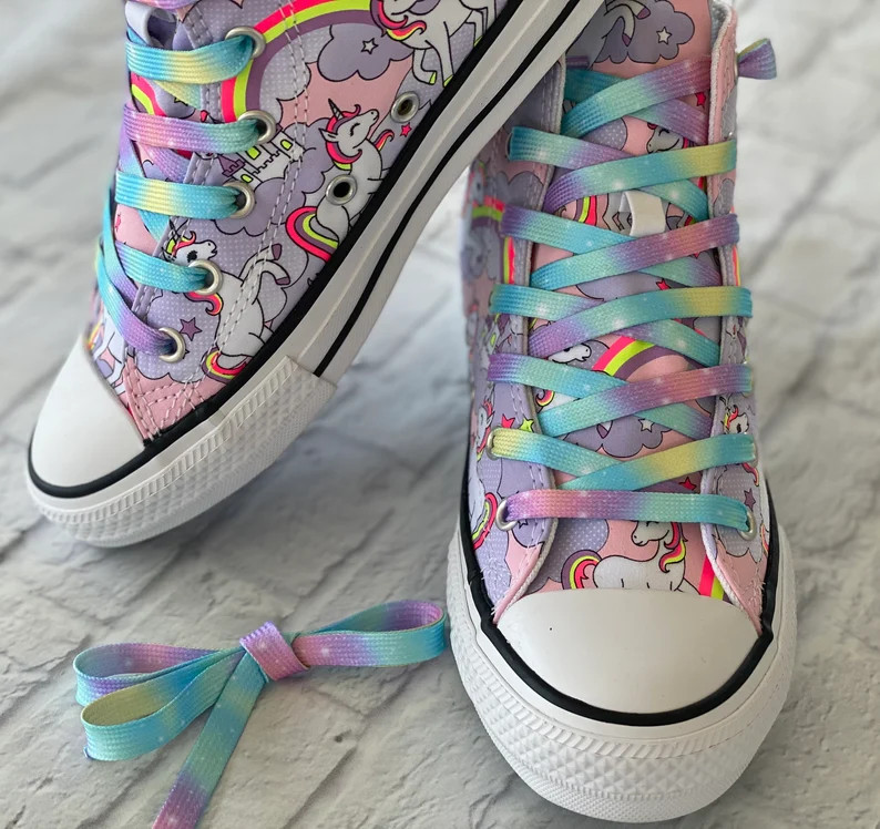 Unicorn Funky Tie Dye shoelaces for Sneakers | Etsy (Global)