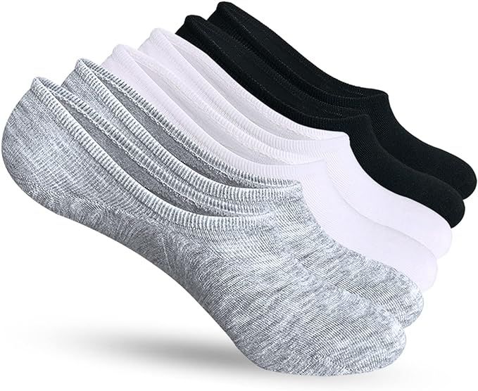 AKOENY No Show Socks Womens Non Slip Low Cut Thin Cotton for Sneaker Boat Shoe Footies (6-9 Pairs... | Amazon (US)