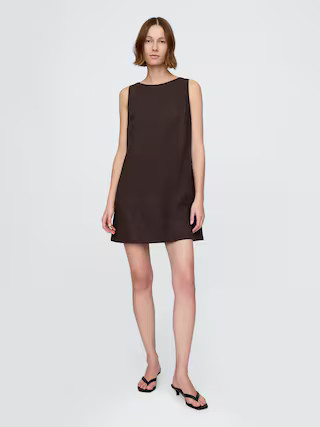 Linen-Blend Mini Shift Dress | Gap (US)
