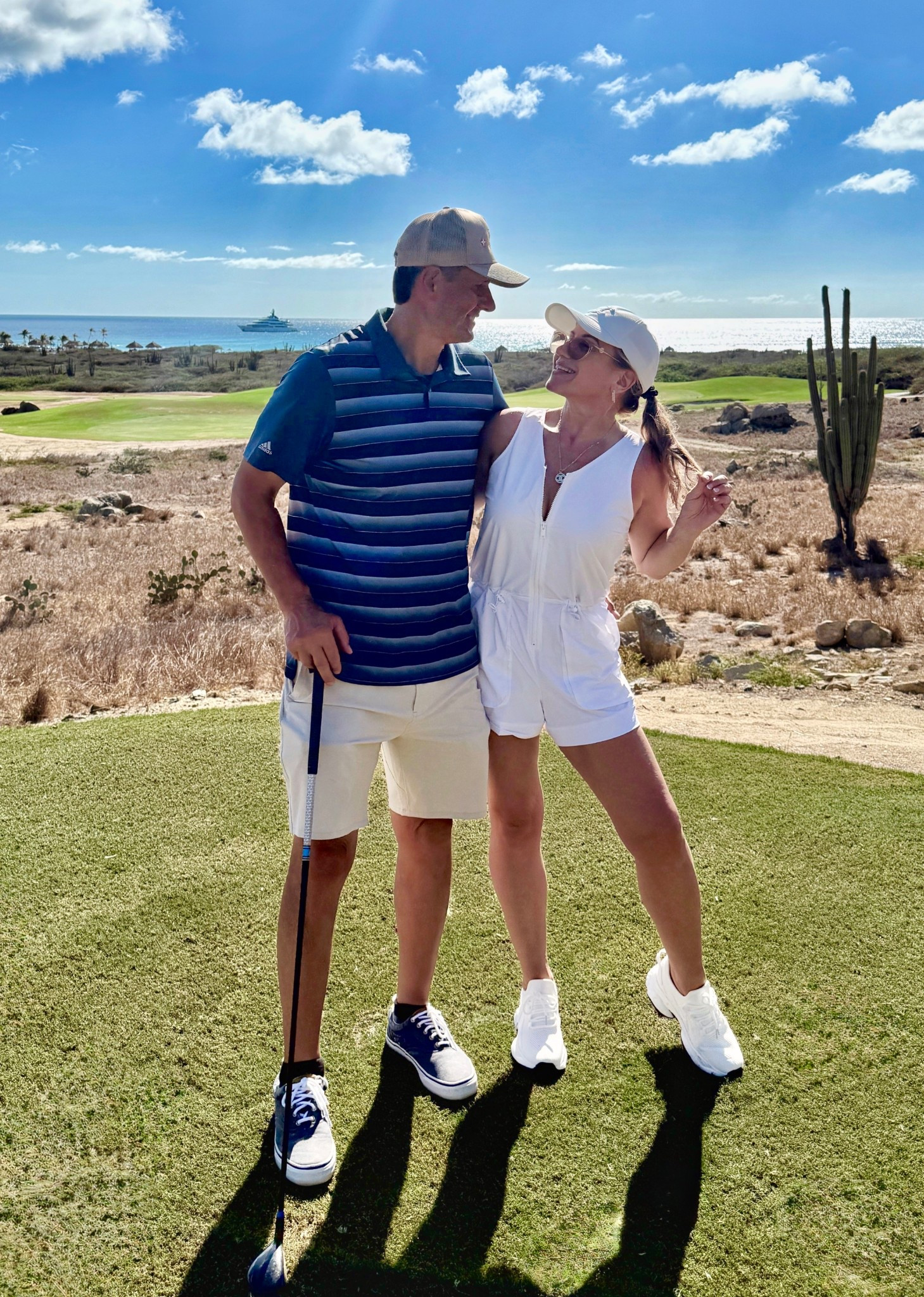 A golf course by the ocean, with cacti, goats, and super hot sun calls for an outfit that’s light & airy - and of course cute! ⛳️ 🐐 🌊 🌞 🌵 

This sweet zipper front romper is made of a stretchy, lightweight twill and it has pockets with a toggle-cinched waist!

Perfect for putting, and sipping vino on the golf cart! 🍷 

#LTKActive #LTKPetite #LTKTravel