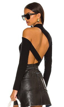 Click for more info about LNA Autolux Sweater Rib Bodysuit in Black from Revolve.com