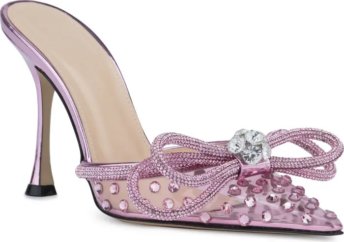 Mach & Mach Double Crystal Bow Pointed Toe Mule | Nordstrom | Nordstrom
