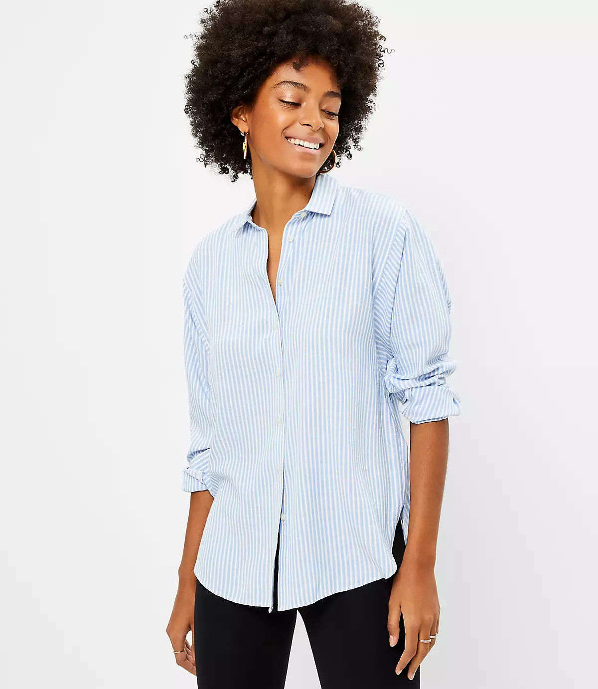 Striped Relaxed Shirt | LOFT | LOFT