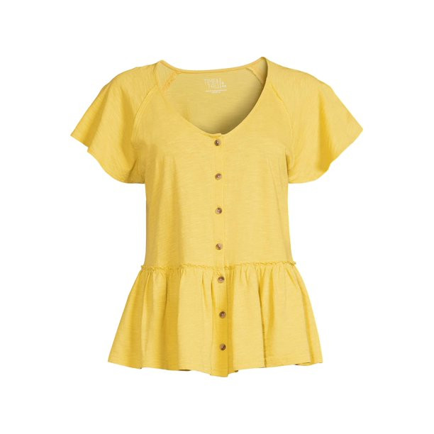 Time and Tru Women's Peplum Top - Walmart.com | Walmart (US)