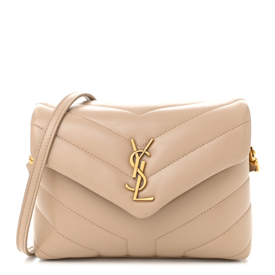 Calfskin Y Quilted Monogram Toy Loulou Crossbody Bag Dark Beige | FASHIONPHILE (US)