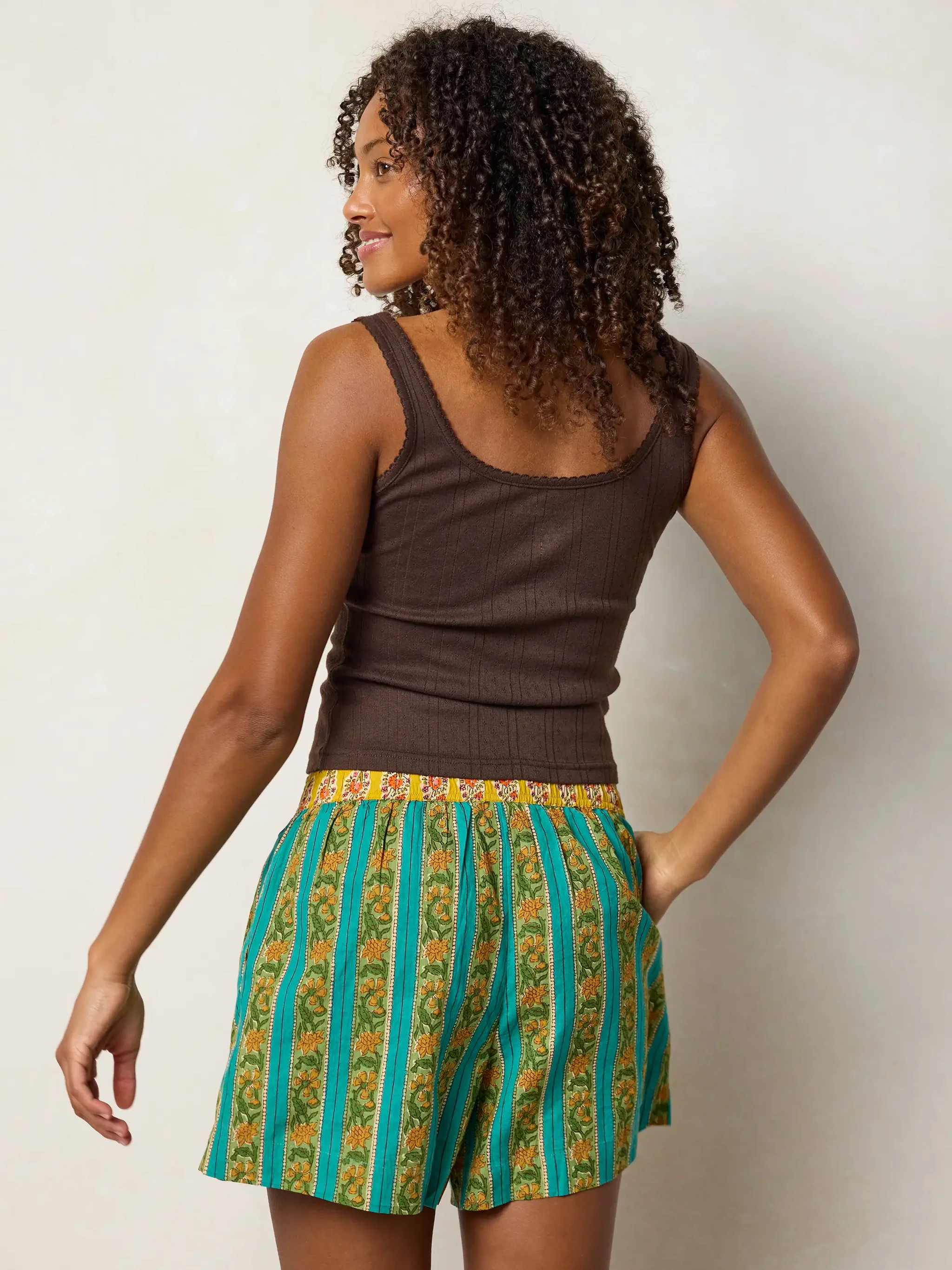 Dream On Cotton Boxer Shorts - Teal Vines | Natural Life