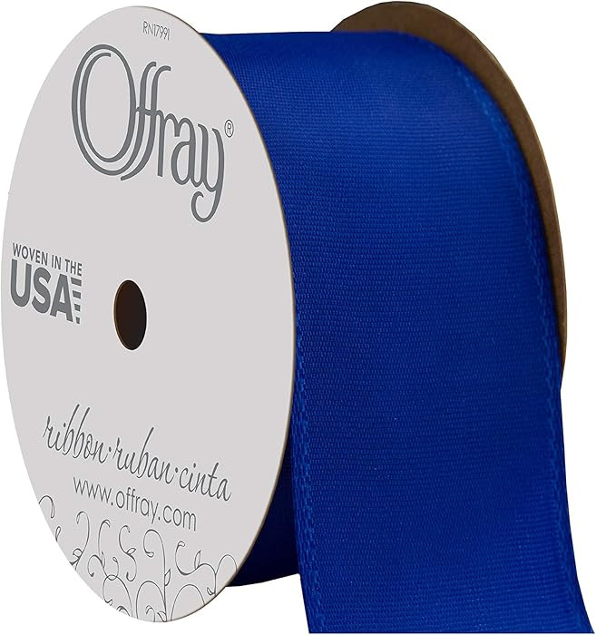 Offray Wired Edge Bistro Craft Ribbon, 1 1/2-Inch x 9-Feet, Royal | Amazon (US)