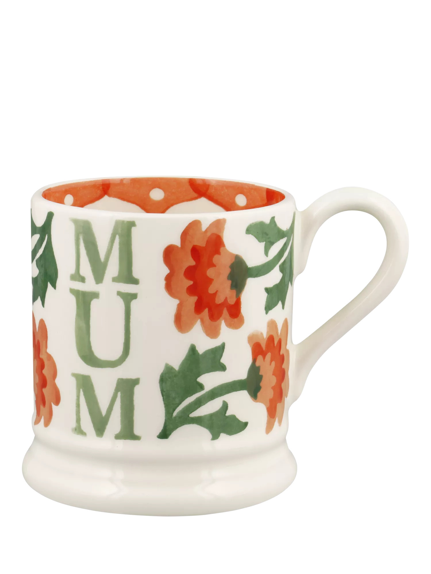 Emma Bridgewater Chrysanthemum 'Mum' Half Pint Earthenware Mug, 300ml | John Lewis (UK)