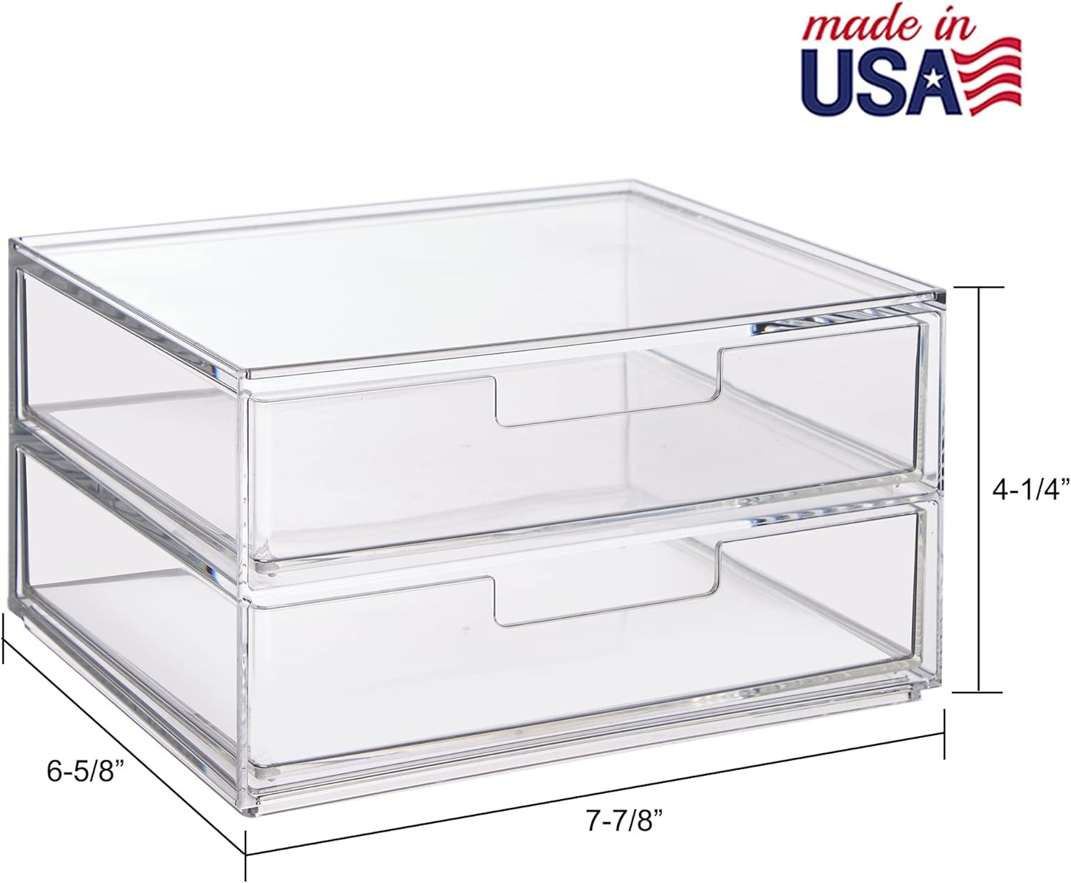 STORi Chloe Stackable Clear Double Organizer Drawers | 2 Piece Set | Organize Makeup and Beauty S... | Amazon (US)