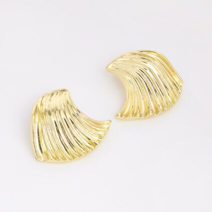 14ct Gold Plated Swish Stud Earrings | TK Maxx