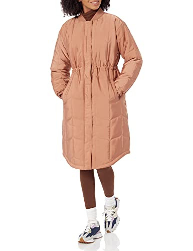 Amazon Essentials Women's Oversized Quilted Coat (Available in Plus Size), Light Brown, Large | Amazon (US)