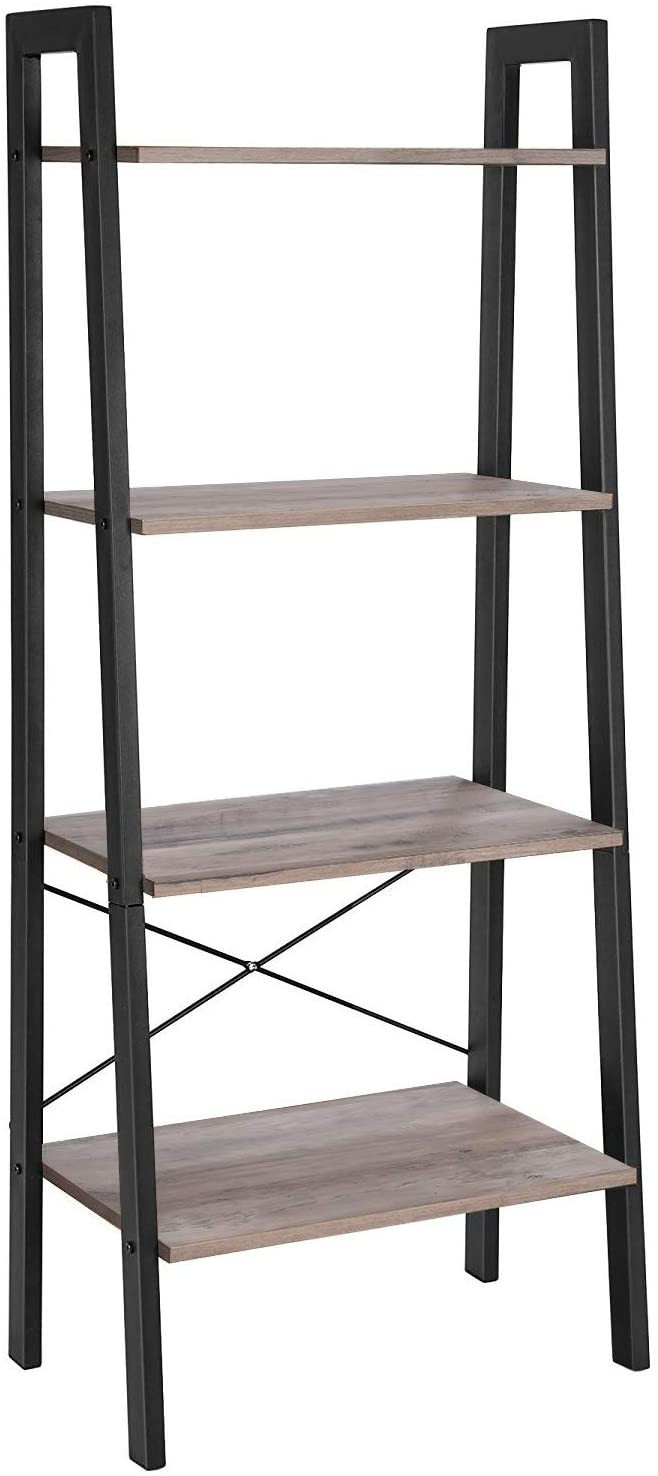 VASAGLE ALINRU Ladder Shelf, 4-Tier Bookshelf, Storage Rack Shelves, Bathroom, Living Room, Indus... | Amazon (US)
