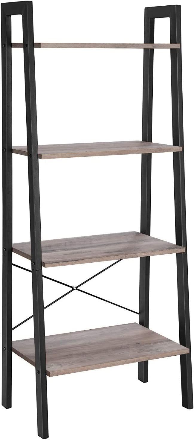 VASAGLE ALINRU Ladder Shelf, 4-Tier Bookshelf, Storage Rack Shelves, Bathroom, Living Room, Indus... | Amazon (US)